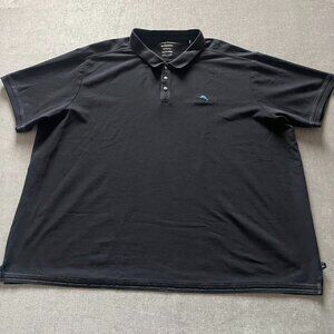 Tommy Bahama Polo Shirt Men 4XLB Black Islandzone Pocket Casual Golf Big & Tall